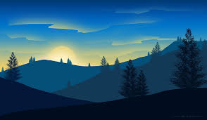 dawn sun vector hills hd wallpaper