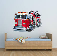Fire Engine Truck Cartoon Fire Wall Art