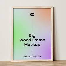 front view of a wooden frame mockup