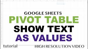 pivot table text value field instead