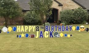 Showcase yard letters for your next celebration! Your Custom Own Yard Letters Banners Signs Party Decor