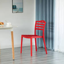 Red Modern Plastic Dining Chair