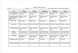 Editable Weekly Lesson Plan Template Toddler Free Download Blank For