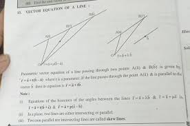Parametric Vector Equation Of A Line