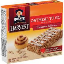 quaker oatmeal to go bars cinnamon roll