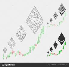 Ethereum Growth Chart Vector Mesh 2d Model And Triangle