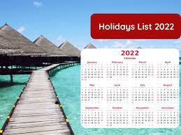 holiday list 2022 pdf india
