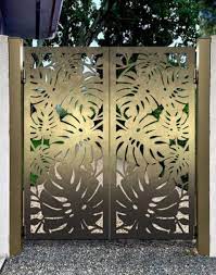 Artistic Leaf Design Iron Garden Gate