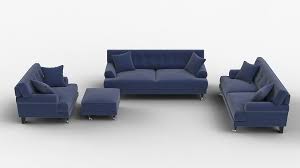 3d Model Sofa Set Vr Ar Low Poly