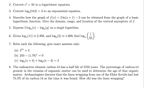 Logarithmic Equation Convert Log