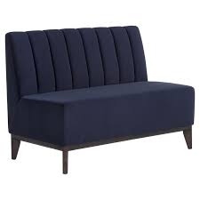 A banquette with furniture, such as these modular banquette benches . Sunpan Kosovo 18 Modern Fabric Modular Banquette Bench In Abbington Navy 107345