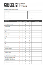 sle daily vehicle checklist 4 in pdf