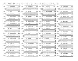 Derwent Artists 120 Blank Swatch Colour Chart Printable
