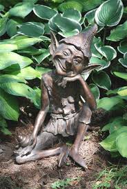 Cheeky Pixie Sitting Garden Sculpture