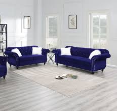 majestic look 2pcs sofa set indigo