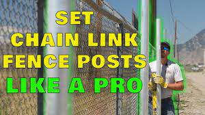 setting chain link fence posts quickly
