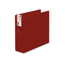 Universal 20793 D Ring Binder With Label Holder 3 Capacity Red