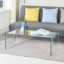 glass coffee table modern tempered