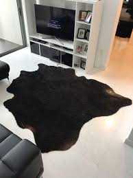 ikea koldby cow hide rug black