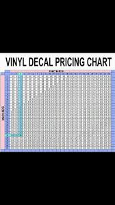Vinyl Decal Pricing Chart Window Decals Cricut Cricut