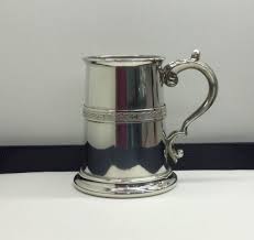 silver plated tankard style christening