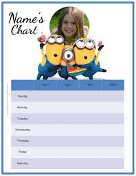 Free Behavior Charts With The Minions Add Your Own Photo