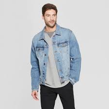 The denim jacket, an iconic and timeless piece that should be in everyman's wardrobe due to it's versatility, comfort, and style. Men S Denim Trucker Jacket Goodfellow Co Light Wash 2xl Target