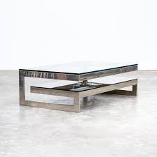 Noble house riegel aluminum glass top handcrafted tripod coffee table, raw brass walmart usa $ 86.98. Two Tier Chrome Glass Coffee Table By Belgo Chrom 1970s 78848