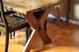 The nature of reclaimed wood makes each table unique, no two alike. X Leg Reclaimed Wood Farm Table Vintage Timbers