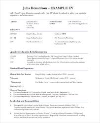 Medical Student Cv Sample 7 Examples In Word Pdf