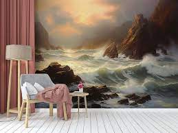Sea Waves Nature Scene Wallpaper Wall