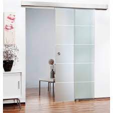 frameless glass sliding barn door with