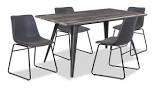 5-Piece Dining Package with Tess Chairs - Grey Amos