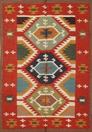 rectangular red handmade kilim rug jute