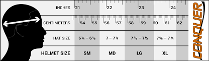 Size Chart For Conquer Auto Racing Helmet Conquer Customer