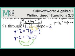 Kuta Algebra 1 Writing Linear