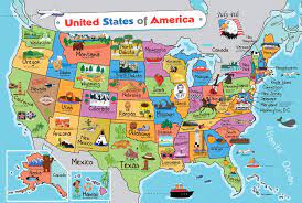 Each state name contains a link to its official state government website. Kids United States Map Wall Poster 13 X 19 Us Map Premium Paper 50 Usa States W Slogans Images Laminated Buy Online At Best Price In Uae Amazon Ae