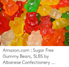 Amazoncom Sugar Free Gummy Bears 5lbs By Albanese