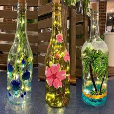 Paint Wine Bottles With Fairy Lights