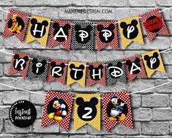 mickey mouse birthday banner happy