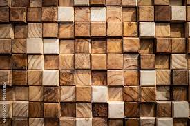 Wooden Square Blocks Wall Texture