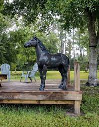 Life Size Horse Metal Garden Statue