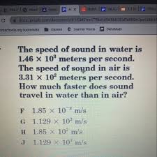 the sd of sounds in water is 1 46 x