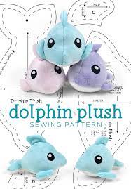 dolphin plush sewing pattern by