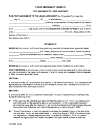 Lease Amendment Sample Form Fill Out And Sign Printable