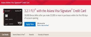 But the value of this airline credit. Bank Of America Asiana Airlines Visa Signature Card Amazing The Seoul Of Korea