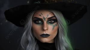 sombrero y maquillaje de bruja fondo