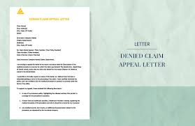 denied claim appeal letter in word
