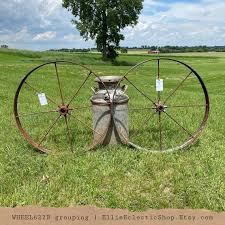 Large 30 Vintage Metal Wheels Chippy