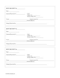Blank Rental Receipt Rent Form Car Forms Monthly Payment Template